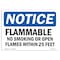 Signmission Sign, 7" H, 10" W, Rigid Plastic, Flammable No Smoking Or Open Flames Within 25 Feet Sign, Landscape OS-NS-P-710-L-12774 - alternate 1